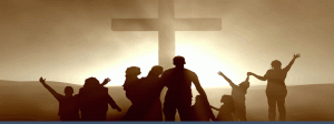 Cross on Background with people in front